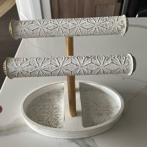 Gold and white jewelry organizer